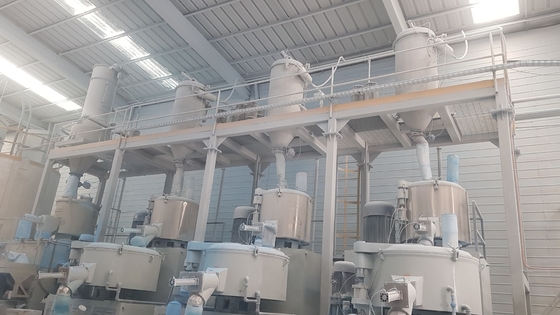 Hệ thống băng tải cân trộn bột hoàn toàn tự động cho ép đùn ống nhựa PVC