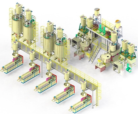 Hệ thống băng tải cân trộn bột hoàn toàn tự động cho ép đùn ống nhựa PVC