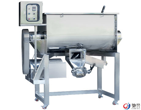 Máy trộn bột ngang Ribbon Blender với băng tải chân không