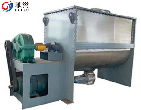 Máy trộn bột ngang Ribbon Blender với băng tải chân không