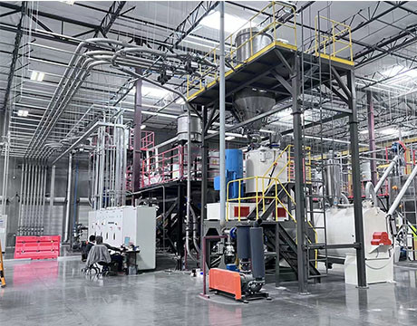 Hệ thống băng tải trộn cân nạp liệu tự động cho dây chuyền sản xuất sàn SPC