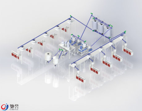 Máy trộn bột PVC với hệ thống cấp liệu Đơn vị tải túi lớn