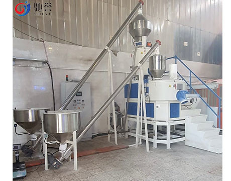 Máy trộn tốc độ cao Máy trộn làm nóng và làm mát Turbomixer với hệ thống băng tải khí nén
